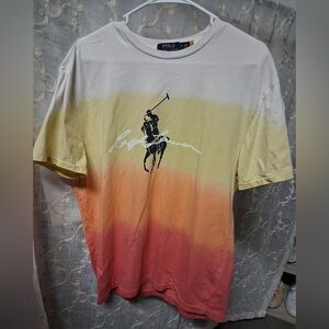Polo Ralph Lauren Ombre Big Pony Script Logo Dip Dyed Classic Fit T-Shirt  SizeM